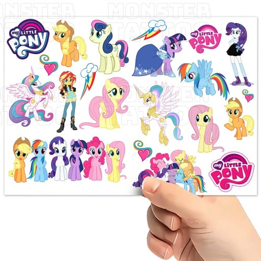 UMÝVAJÚCE DOČASNÉ TETOVANIE PRE DETI MY LITTLE PONY ORIGINÁLNE DIZAJNY