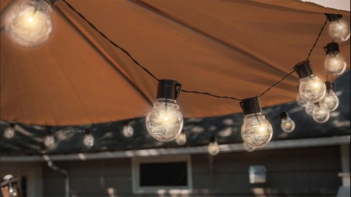 Záhradná LED solárna girlanda s 10 x LED žiarovkami