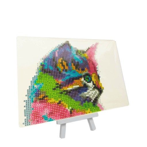 DIAMANTOVÁ MOZAIKA, 5D DIAMANTOVÁ VÝŠIVKA, DÚHOVÉ MAČIATKO NA ÚHORA, 15X20CM