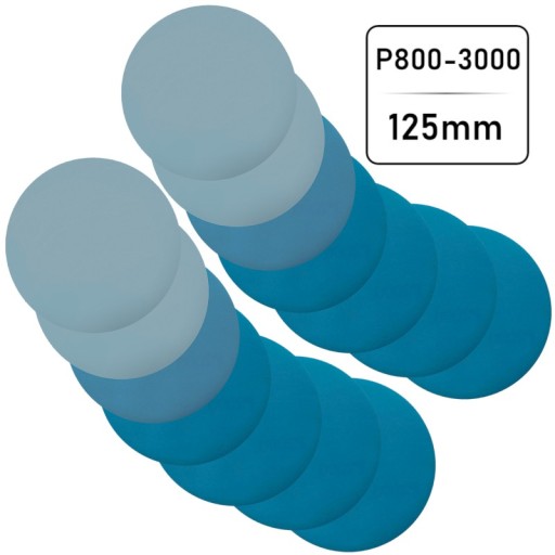 SADA VODNÝCH VELCRO PAPIEROVÝCH DISKOV 125mm P800-P3000