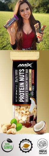 KOKOSOVÁ TYČINKA s kešu Amix Protein Nuts - proteín 20%b