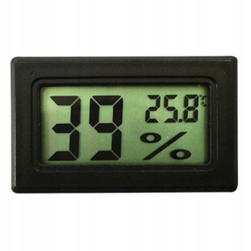 Čierny LCD CO2 teplomer vlhkomer akváriové terárium