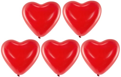 Valentínske latexové srdiečkové balóny, červené srdiečka, 5 kusov