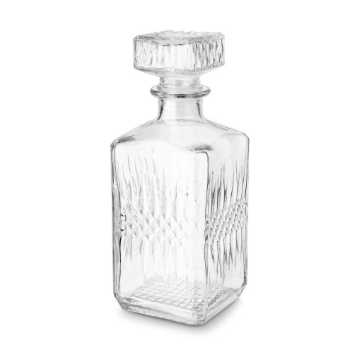 Elegantná SKLENENÁ FĽAŠA NA VÍNO KARAFA NA WHISKY na pitie vody S KORKOM