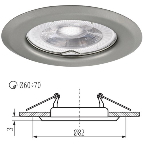Kanlux LED stropné očko Ozdobný bodový krúžok ARGUS II Matný chróm