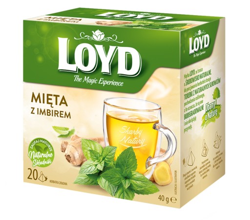 Zdravý bylinkový čaj Mätový so zázvorom Prírodné zložky 20 T. LOYD