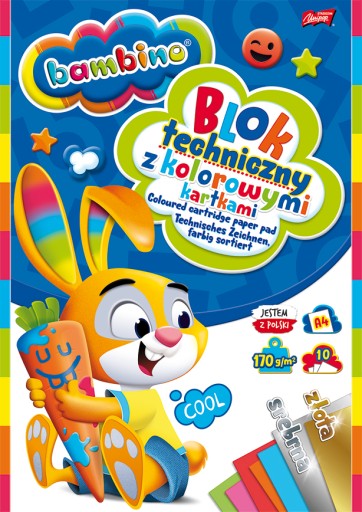 Bambino farebný technický blok A4 zlato strieborný