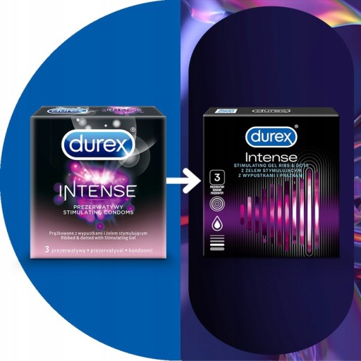 Durex Intense stimulujúce kondómy, 3 kusy
