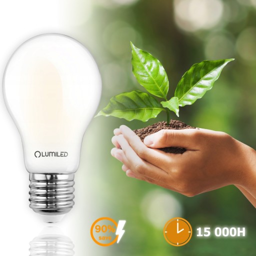 E27 A60 LED žiarovka 8W = 75W 1055lm 4000K Neutral White MILK FILAMENT