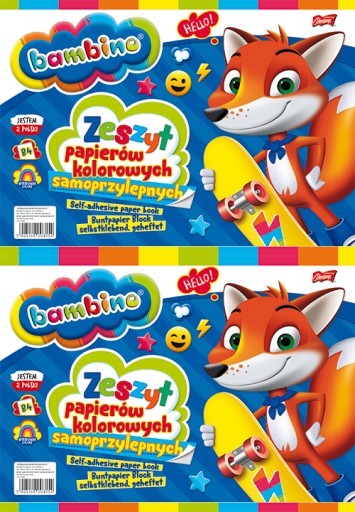 Samolepiaci papierový zápisník B4, 8 listov Bambino, 8 farieb x 2 kusy