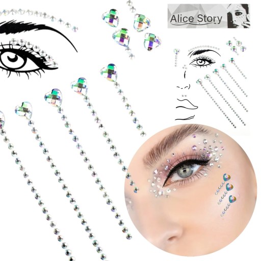 CRYSTALS FACE samolepky kamienky DIAMANTY