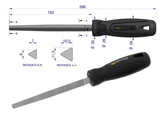 Trojhranný pilník Waryński 150 mm