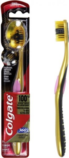 Mäkká zubná kefka Colgate Charcoal Gold