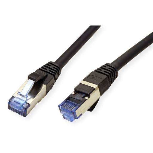 LAN S/FTP Cat.6A RJ45 sieťový kábel, čierny, 0,3 m