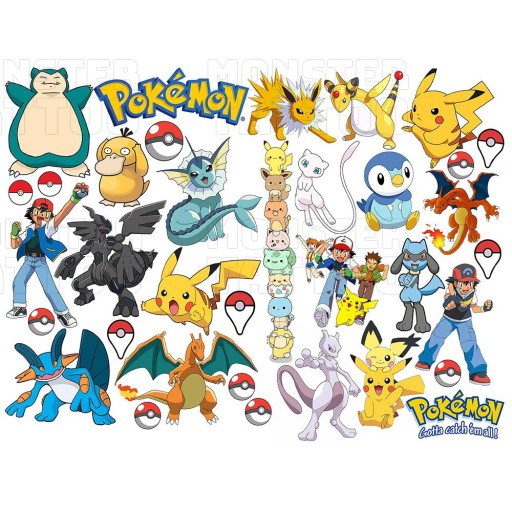 UMÝVAJÚCE DOČASNÉ TETOVANIE PRE DETI DETSKÉ POKEMONY ORIGINÁLNE DIZAJNY