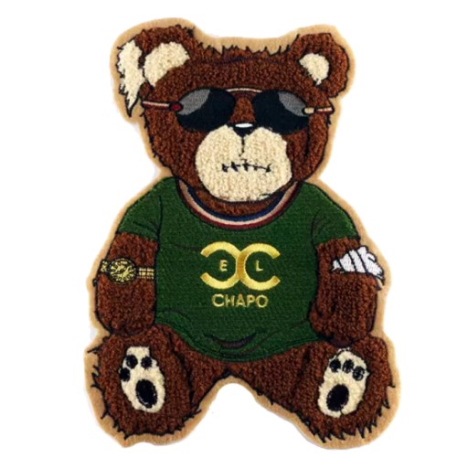 Nášivka El Chapo Teddy Bear, veľká vyšívaná aplikácia