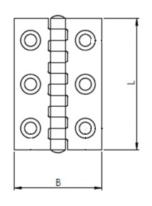 50X60X1,5 Nerezový pánt A2 8049 chróm-nikl