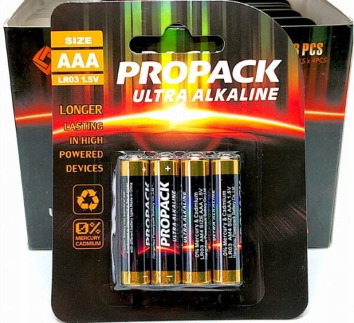 Alkalické batérie AAA LR03 1,5V, sada 4 ks