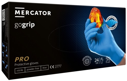 GoGrip NITRILOVÉ RUKAVICE modré - XXL 10 ks.