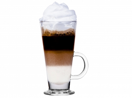 CAFFE LATTE sklenený hrnček na kávu macchiato 250 ml