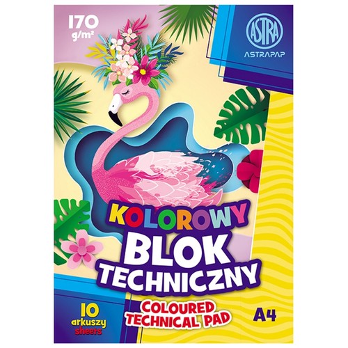 FAREBNÝ TECHNICKÝ BLOK ASTRA A4 10 listov 170g ŠKOL.