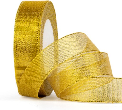 Stuha trblietavá páska 15mm 22m zlatá