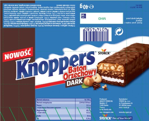TYČINKA KNOPPERS 40G - ORICHOVÁ TMAVÁ | STORCK