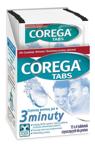 Corega Tabs Tablety na čistenie zubných protéz 6 ks