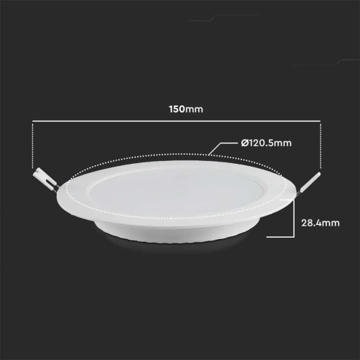 V-TAC LED panelové vstavané prémiové stropné svietidlo 6W okrúhle fi120 3000K 660lm