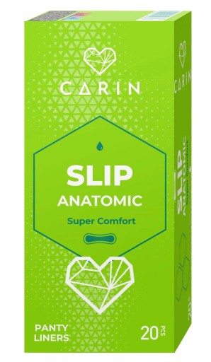 Hygienické vložky CARIN Green SLIP ANATOMIC, 20 kusov