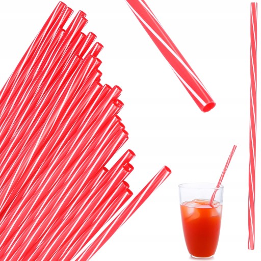 PLASTOVÉ SLAMKY, opakovane použiteľné červené slamky na pitie x50 nápojov