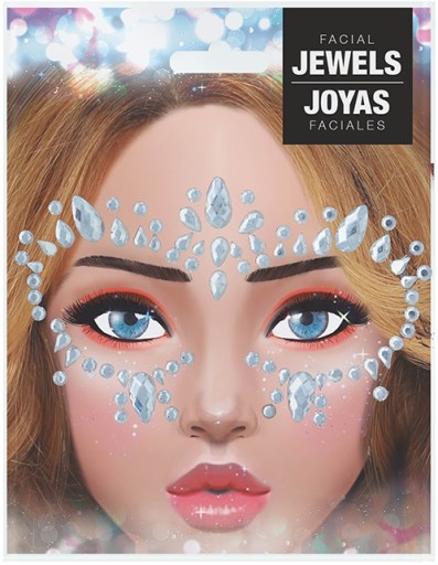 Nálepky Šperky 3D kryštály na tvárový karneval