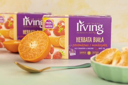 Jahodový biely čaj s mandarínkou 20 šálok Irving
