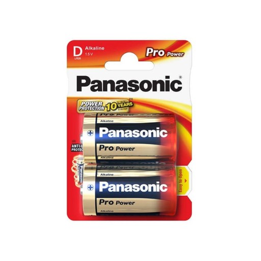 Alkalické batérie Panasonic Pro Power D LR20 1,5V blister 2 ks.