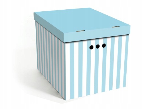 Boxový organizér na kontajnery do obývačkového šatníka dekoračné STRIPES BLUE XL