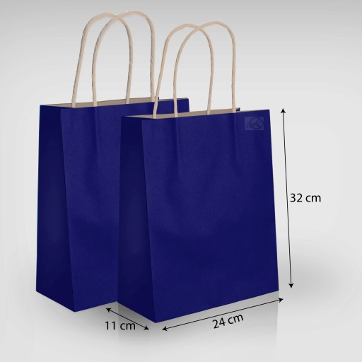 Papierové darčekové tašky a4 ECO 24x32cm 10ks, farebné námornícka modrá A