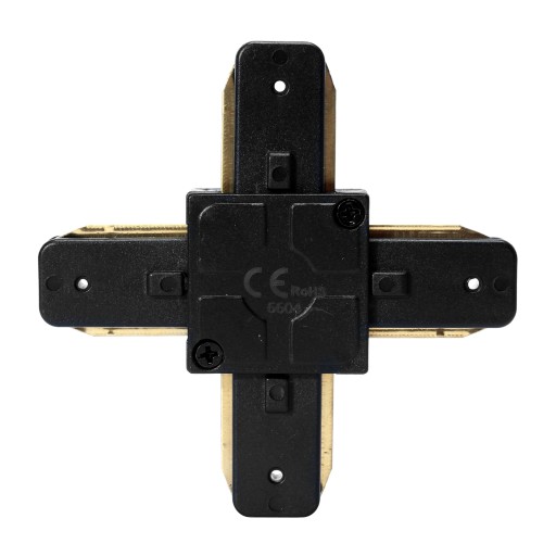 Krížový konektor pre LED osvetľovacie lišty, čierny
