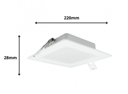 LED lampa zapustená štvorcový držiak lampy 18W 4000K neutrálny