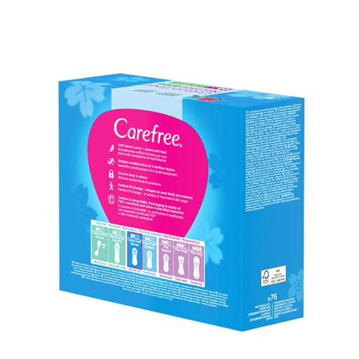 CAREFREE Cotton Feel Normal Aloe hygienické vložky 76 kusov