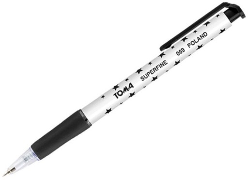 Super jemné výsuvné guľôčkové pero BLACK 0,5 mm TOMA