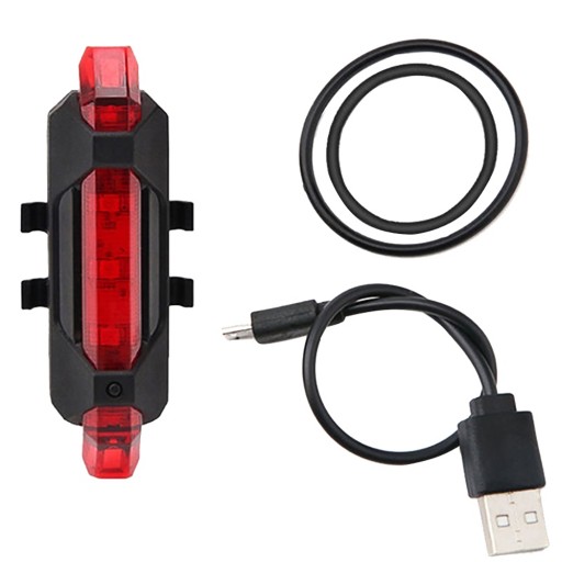 LED ZADNÁ BICYKELOVÁ LAMPA, vstavaná batéria, USB nabíjanie