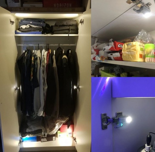SVIETIDLO DO SKRIŇKY S VÝKLÁDACÍMI DVERE, 3 LED