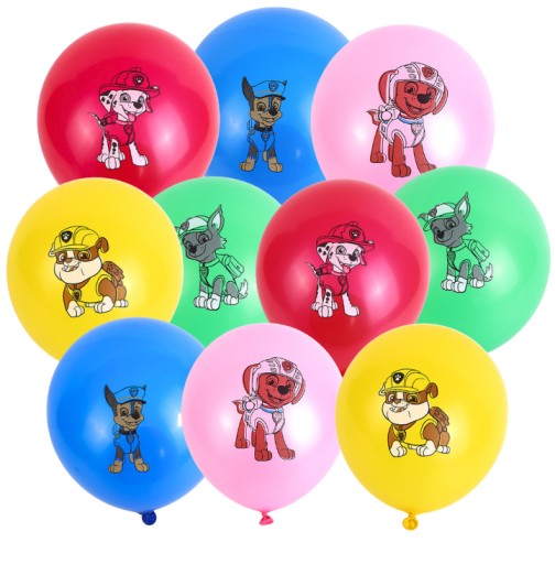 PAW PATROL Chase Rubble Skye Marshall Rocky latexové balóniky 10 ks.