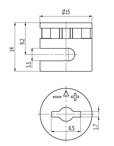 10x Excentrický konektor z plastu fi15 pre priemer 19mm
