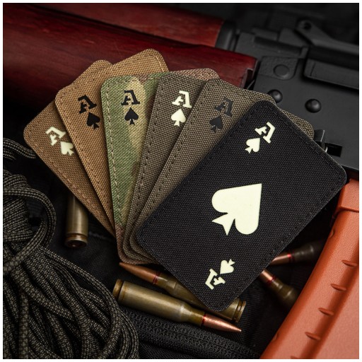 ACE OF SPADES AKO SPADES ZNAK ZÁPLATA LASEROVÝM REZANÝM M-TAC ZELENÁ