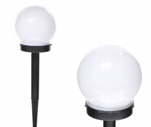 ZÁHRADNÁ SOLARNÁ LAMPA GUĽOVÁ 10CM SNÍMAČ SÚMRAK 2 DIÓDY
