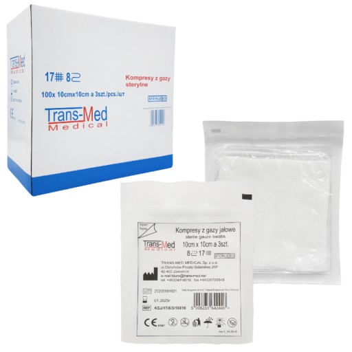 Komprimuje so STERILNÝMI PLYNMI A'3 10x10 cm Trans-Med 17N NAIL EYES blister 3 ks.