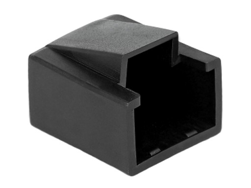 Prachovka na zástrčku RJ45/8P8C, čierna, 10 ks