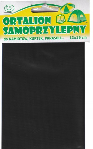 ORTHALION ZÁPLATY Samolepiace nášivky na bundy, dáždniky a kabáty, ČIERNA