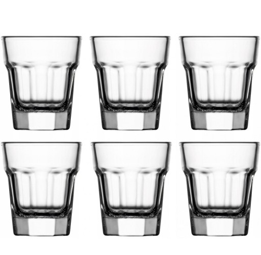Poháre na vodku LAV Aras, priehľadné, 45ml, 6 ks.